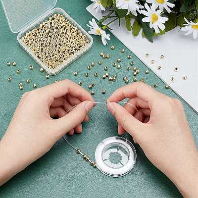 SUNNYCLUE 400Pcs DIY Electroplate Non-magnetic Synthetic Hematite Stretch Bracelets Making Kits DIY-SC0014-93G-1