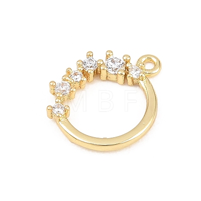 Brass Micro Pave Clear Cubic Zirconia Pendants KK-D225-14G-02-1