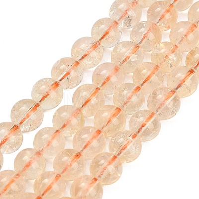 Natural Citrine Beads Strands GG-CBACB71-03-6mm-1
