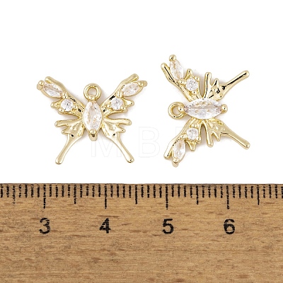 Brass Micro Pave Clear Cubic Zirconia Pendants KK-L212-03G-1