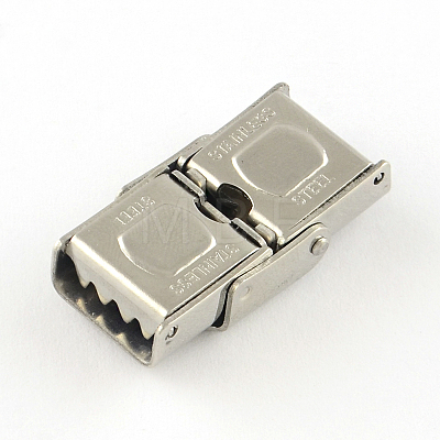 Smooth Surface 201 Stainless Steel Watch Band Clasps STAS-R063-65-1