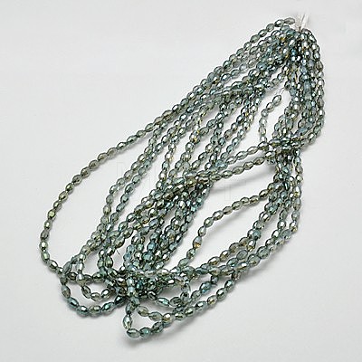 Electroplate Glass Beads Strands EGLA-J013-4X6mm-F32-1