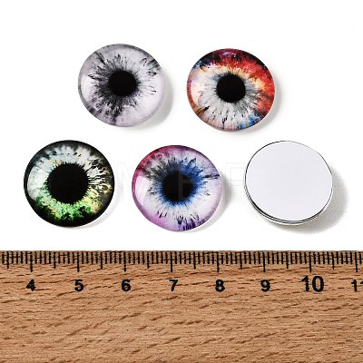 Printed Transparent Glass Cabochons GL-CBAA22A-03-1