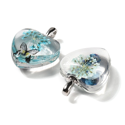 Transparent Glass Pendants GLAA-M048-04-1