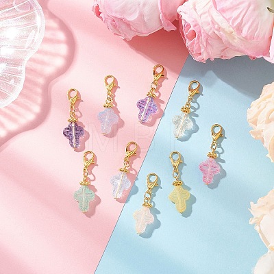 9Pcs Glass Pendant Decorations HJEW-JM03929-01-1