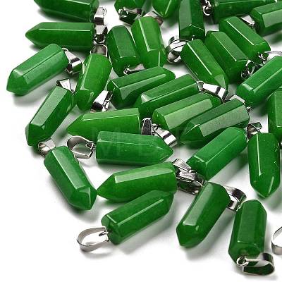 Dyed Natural White Jade Pendants G-Z067-07P-22-1