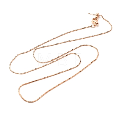 1mm Rack Plating Brass Box Chain Adjustable Slider Necklaces for Women Men MAK-L044-02RG-1