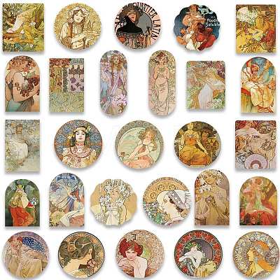 Vintage PVC Self-adhesive Picture Stickers STIC-PW0011-26-1