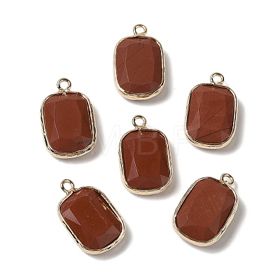 Natural Red Jasper Faceted Pendants G-Q169-06G-04-1