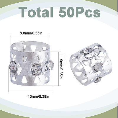 SUNNYCLUE 50Pcs Aluminum Dreadlocks Beads Hair Decoration OHAR-SC0001-03S-1