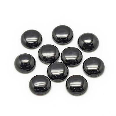 Synthetic Black Stone Cabochons X-G-R416-12mm-46-1-1