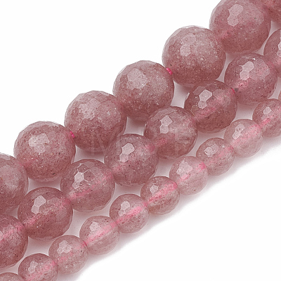 Natural Strawberry Quartz Beads Strands G-R447-6mm-04-1