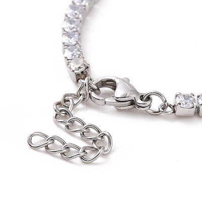 304 Stainless Steel Rhinestone Strass Chain Bracelets STAS-B021-14P-A-1