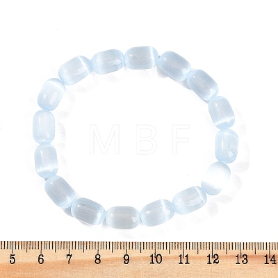 Dyed Natural Selenite Column Beaded Stretch Bracelets for Women BJEW-I312-05A-1