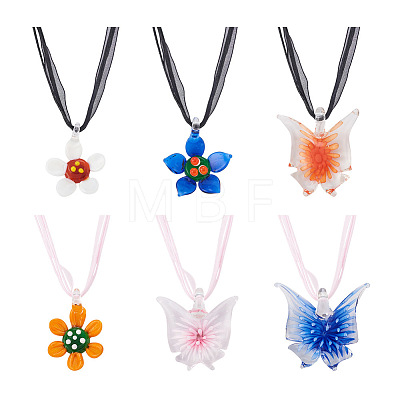 Kissitty DIY Flower and Butterfly Necklace Making Kit DIY-KS0001-34-1
