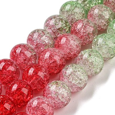 Spray Painted Crackle Glass Beads Strands DGLA-C002-8mm-06-1