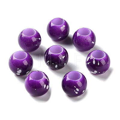 Spray Painted ABS Plastic European Beads KY-G033-01B-07-1