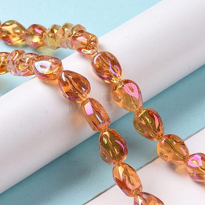 Transparent Electroplate Glass Beads Strands GLAA-C025-02-1
