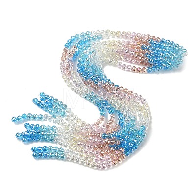 Electroplate Glass Beads Strands EGLA-D300-06-6mm-07-1