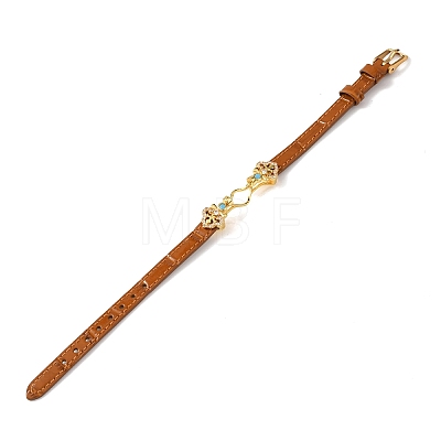 Adjustable Cowhide Bracelet Making for Beads BJEW-P394-05G-1