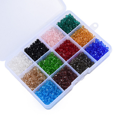 2160Pcs 12 Color Transparent Glass Beads GLAA-T024-11-1