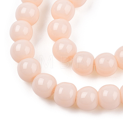 Opaque Solid Color Glass Beads Strands GLAA-T032-P4mm-09-1