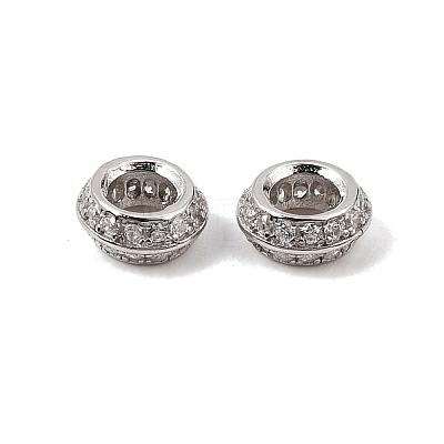 925 Sterling Silver Micro Pave Clear Cubic Zirconia Spacer Beads SE-CBAF1B2-18B-P-1