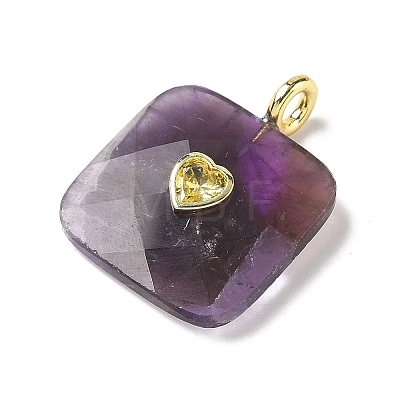 Natural Amethyst Faceted Pendants G-C274-03I-1