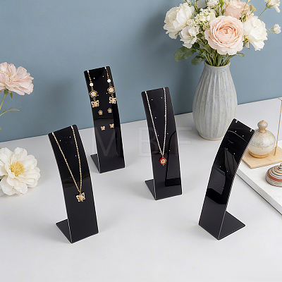 Desktop Acrylic Slant Back Single Necklace Display Stands ODIS-WH0025-234B-1