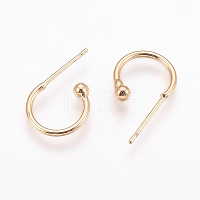 Brass Stud Earring Findings LS-X-KK-T020-105G-1