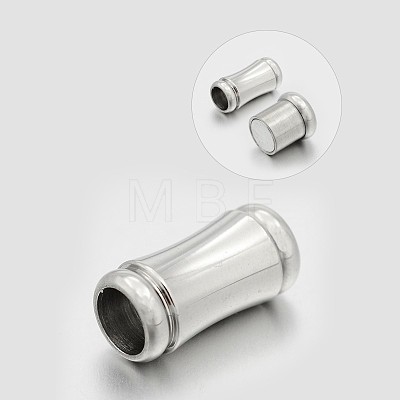 Column 304 Stainless Steel Magnetic Clasps with Glue-in Ends STAS-N061-38-1