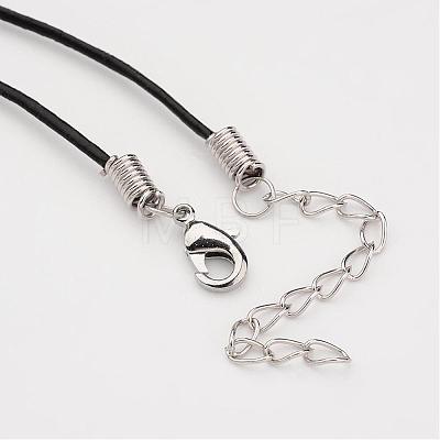 Glass Wishing Bottle Leather Cord Pendant Necklaces NJEW-JN01614-1