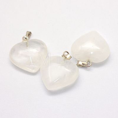 Heart Natural Crystal Pendants G-Q438-15-1