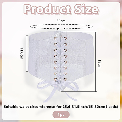 1Pc Retro Sexy Cloth Lace Elastic Waist Belts for Dress AJEW-HY0003-49B-1