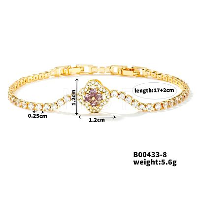 Elegant Four-Leaf Clover Zircon Bracelet for Everyday Western Style. QU3098-4-1