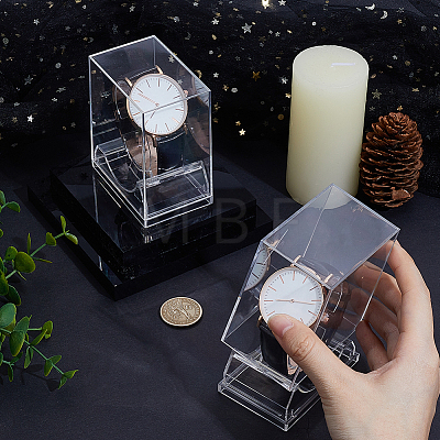 2Pcs Plastic Single Watch Boxes ODIS-CN0001-13A-1
