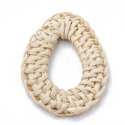 Handmade Reed Cane/Rattan Woven Linking Rings WOVE-Q075-18-1