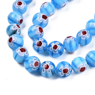 Handmade Millefiori Glass Beads Strands LK-T001-10G-1