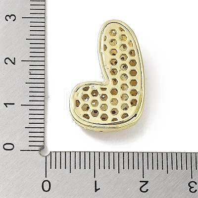 Rack Plating Brass Micro Pave Clear Cubic Zirconia Pendants X-KK-R163-05L-G-1