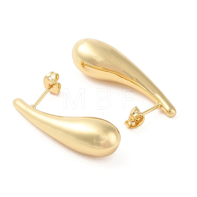 Rack Plating Brass Stud Earrings for Women EJEW-G394-26G-1