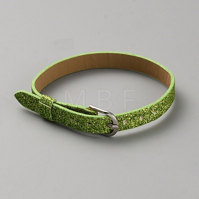 Blank PU Leather Cord Bracelet with Alloy Clasps X1-AJEW-TAC0041-01B-15-1