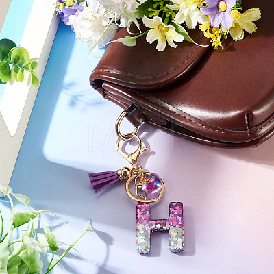 Alloy Resin Heart Keychains KEYC-TADJ0002-01G-H-1
