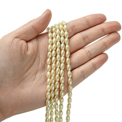 Glass Pearl Barrel Beads Strands HY-O001-B-03-1