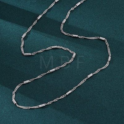 Brass Singapore Chains Necklaces for Women NJEW-D302-04P-1