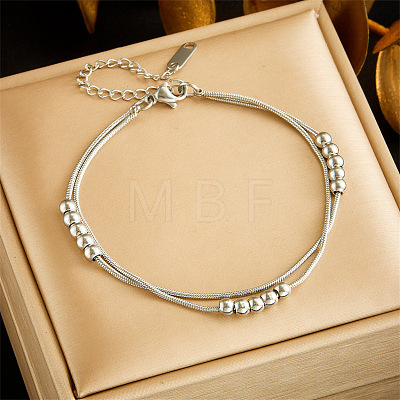 304 Stainless Steel Snake Chain Double Layers Bracelets WG7E2B4-06-1