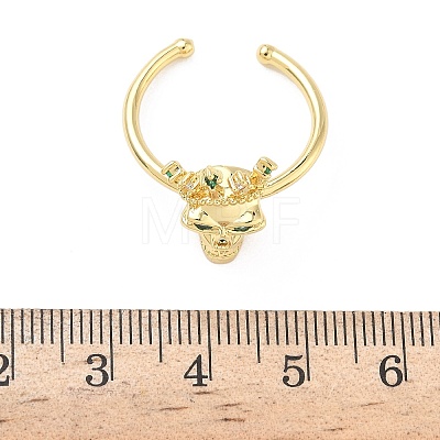 Brass Micro Pave Cubic Zirconia Cuff Rings RJEW-G364-03G-02-1