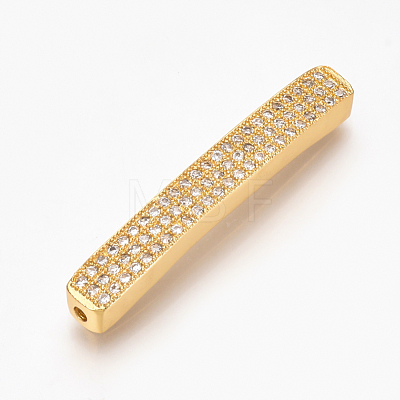 Brass Micro Pave Cubic Zirconia Beads ZIRC-T004-77G-1