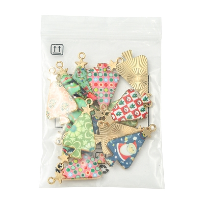 16Pcs 8 Colors Christmas Theme Rack Plating Alloy Pendants FIND-FS0002-98-1