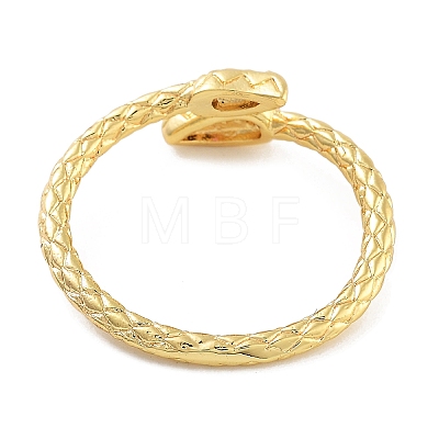 Snake Rack Plating Brass Micro Pave Cubic Zirconia Open Cuff Rings for Women RJEW-Z059-25G-1