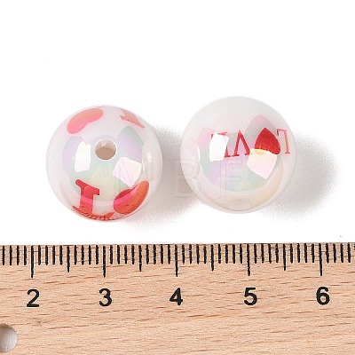 10Pcs UV Plating Colours Acrylic Beads OACR-S146-01H-1